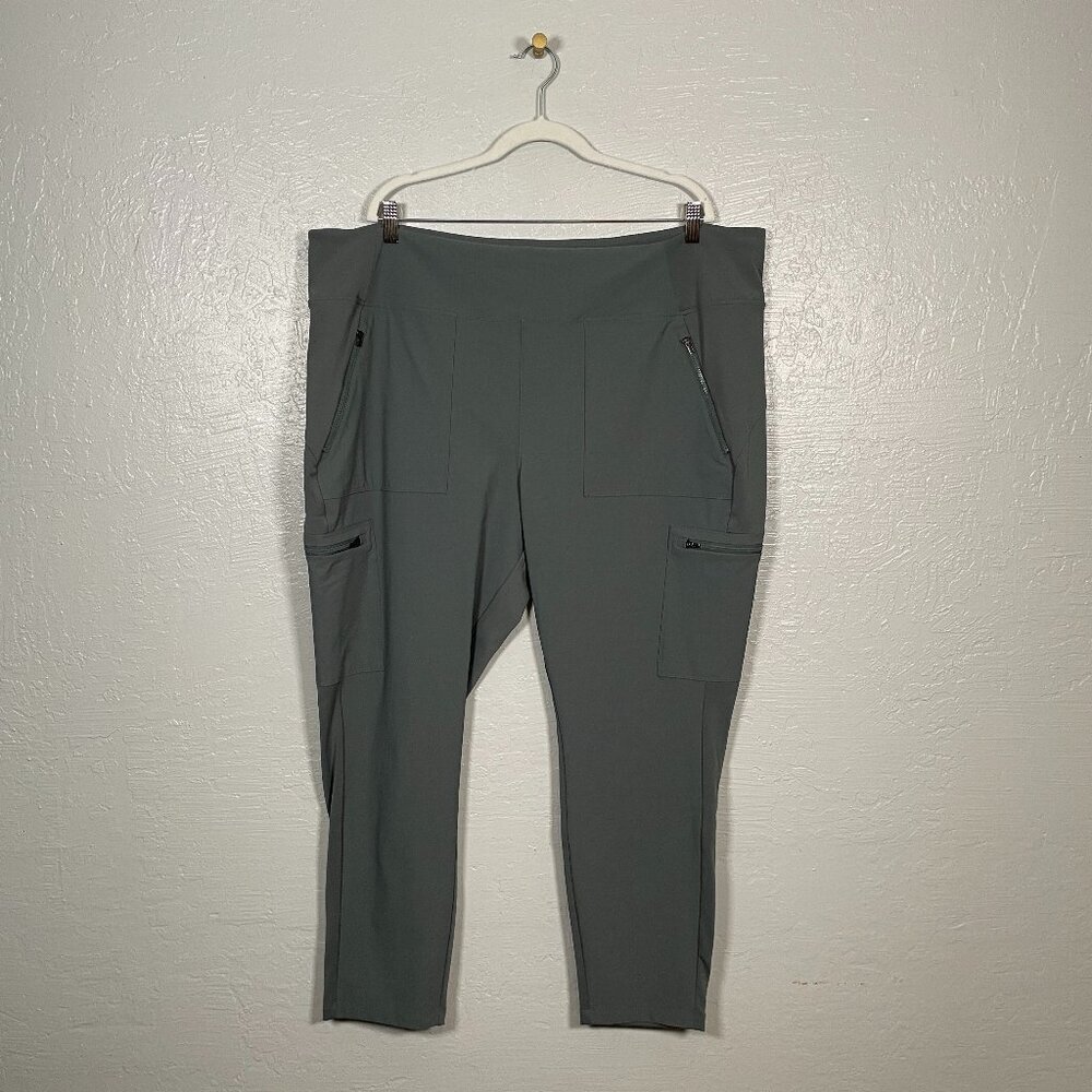 Athleta Women Plus 26 Gray Headlands Hybrid Cargo II Tight Travel Athleisure